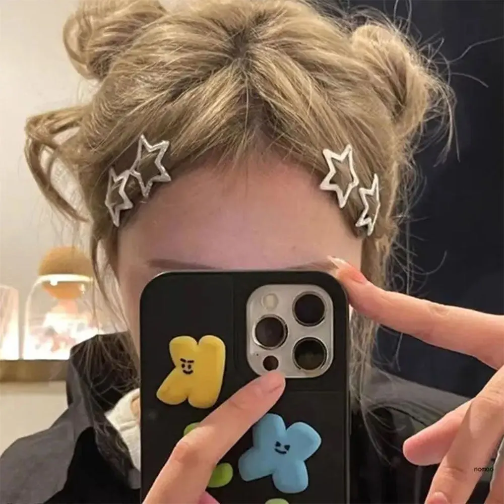 Y2K Glitter Star Hair Clips